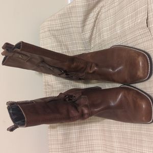 Brown leather high heel Aerosoles boots